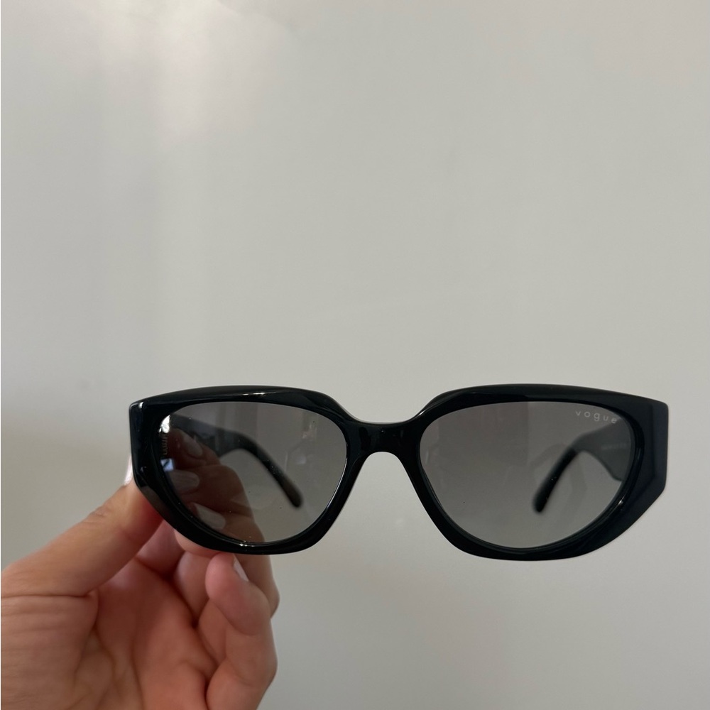 Vogue Black Cat-Eye Sunglasses with Smoked Lenses